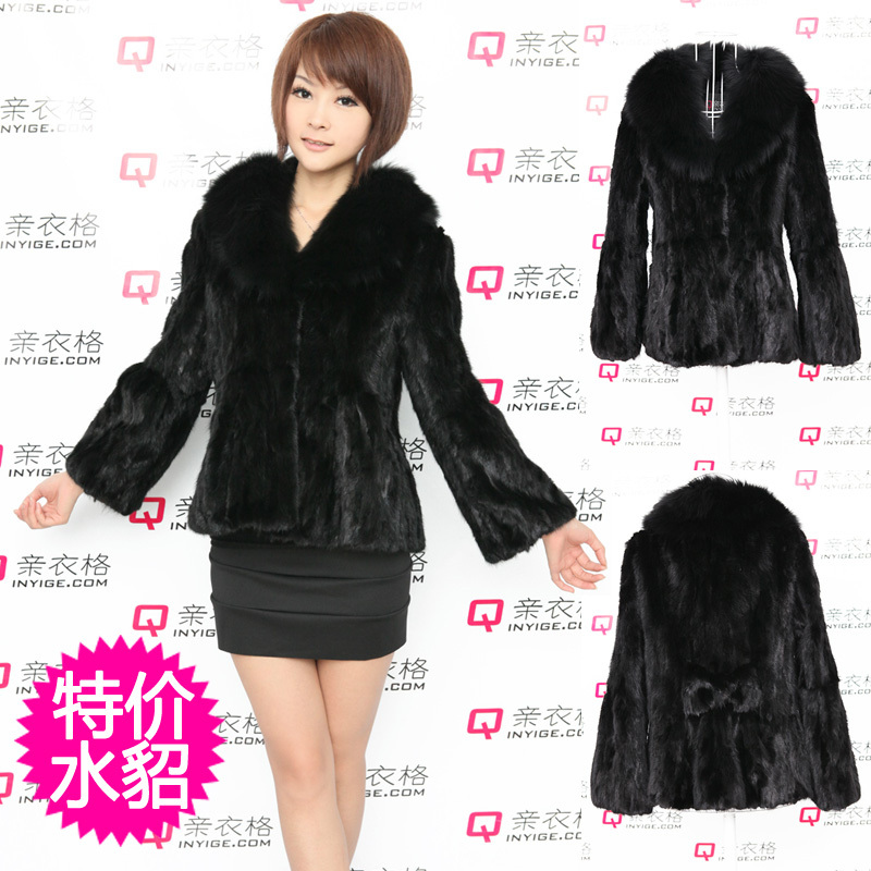 2012 fur fox fur female mink hair fight mink leather coat