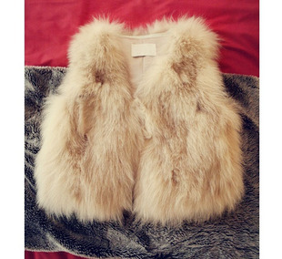 2012 fur fox fur vest fox fur short design outerwear mm