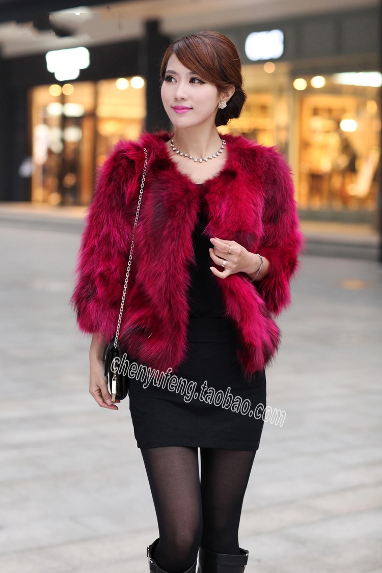 2012 fur raccoon fur coat short design raccoon wool wrist-length sleeve