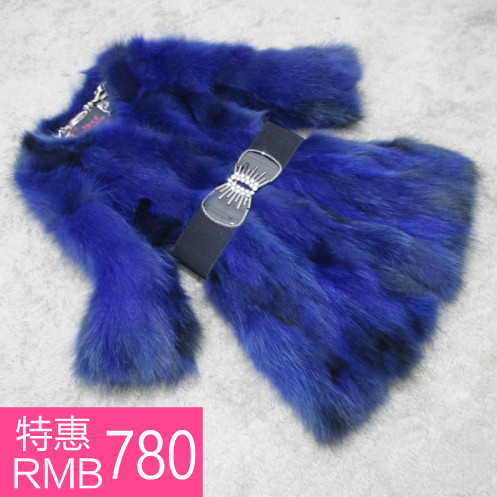 2012 fur water fox fur coat medium-long women's