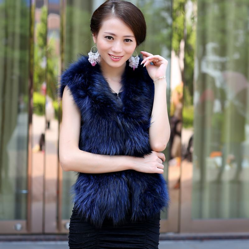 2012 fur women's high quality ultralarge raccoon fur genuine leather sheepskin slim waist fur vest