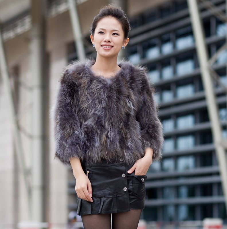 2012 fur women's short design raccoon fur wool o-neck vest outerwear