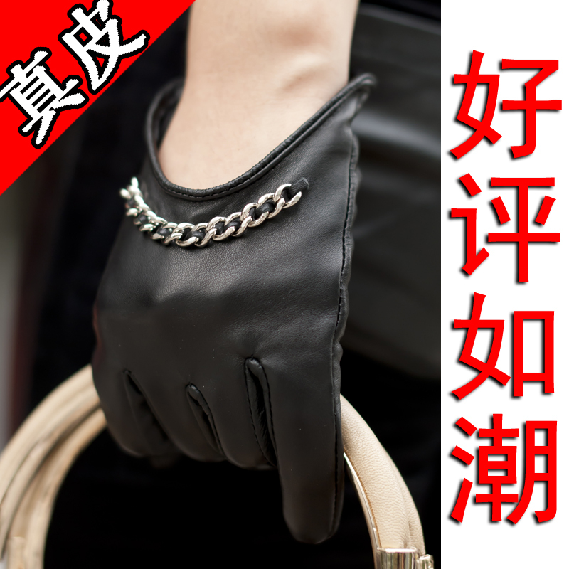 2012 genuine leather gloves women's thermal winter suede gloves