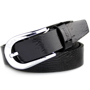 2012 genuine leather SEPTWOLVES women's belt female strap black japanned leather elegant