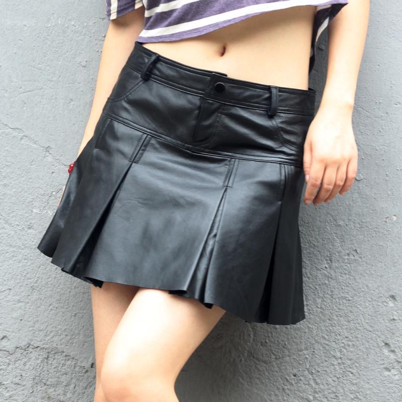 2012 genuine leather sheepskin women's sheepskin leather skirt short skirt slim hip tight leather skirt