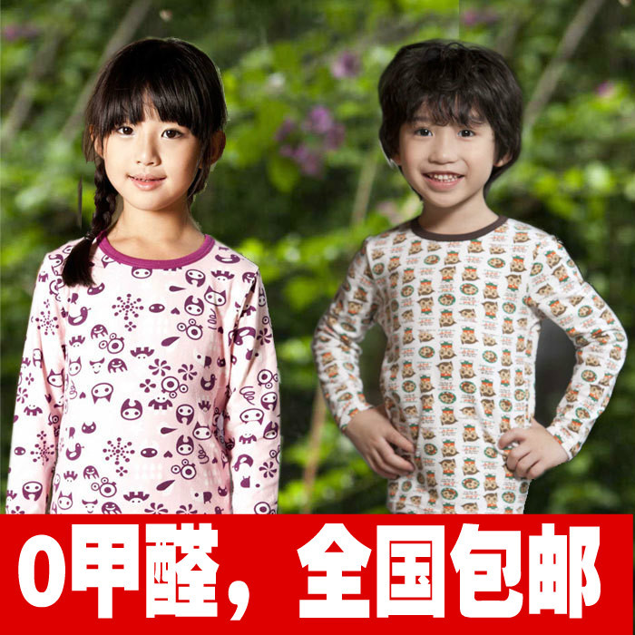 2012 golden child underwear 100% cotton thermal underwear male child female child basic shirt