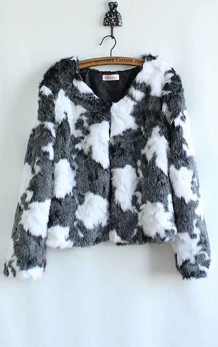 2012 gradient faux collarless outerwear short design fur coat