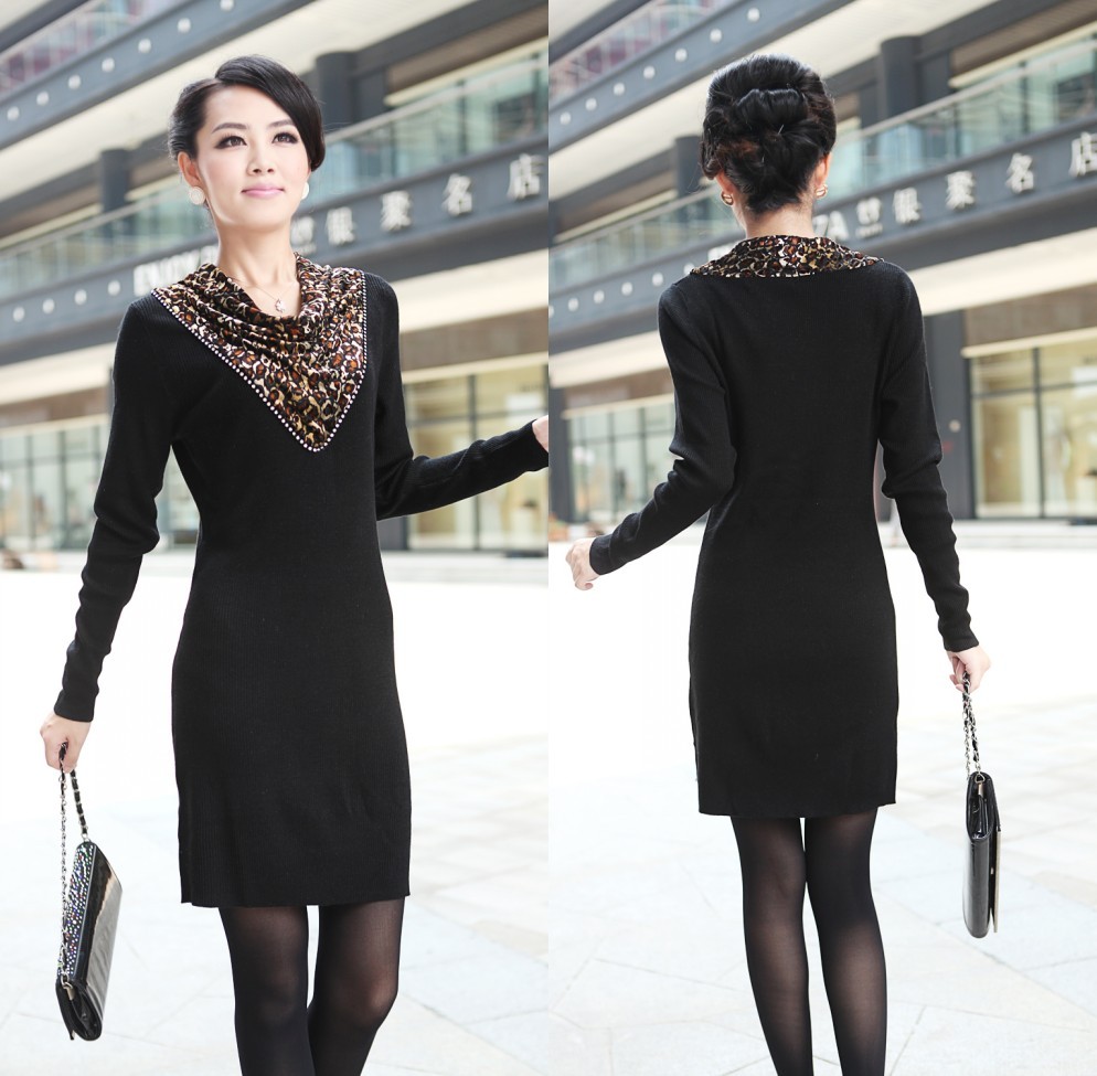 2012 HENG YUAN XIANG women's cashmere sweater women sweater women's medium-long sweater dress