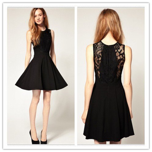 2012 Hepburn classic spring and summer little black dress lace sleeveless waist was thin dress S/M/L free shipping