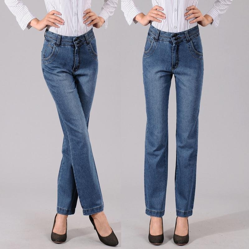 2012 Hitz ~ high waist stretch jeans women straight jeans long pants big yards