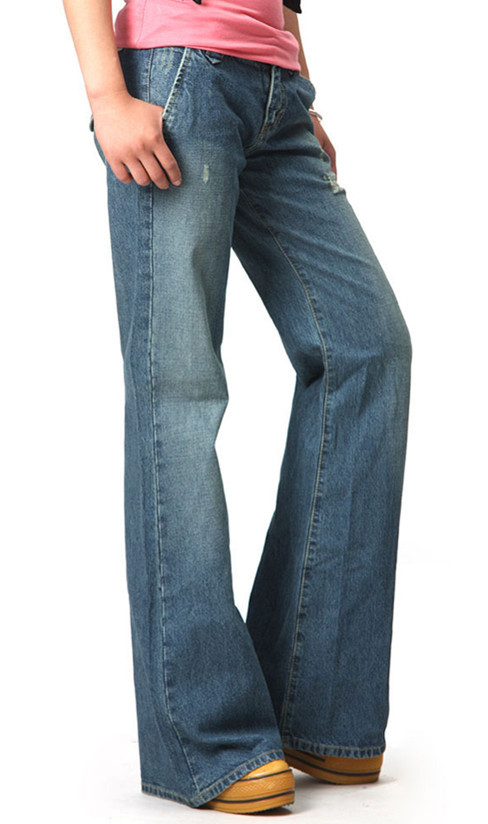 2012 hole big horn plus size deep blue patched women's jeans long trousers plus size jeans 12082303