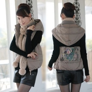 2012 hooded vest female vest thickening vest cotton vest short jacket