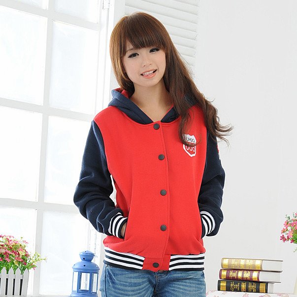 2012 Hot Free Shipping Winter  Fashion Ladies Long Sleeves Sweet Style  Cotton Hoodies  863 Handsome