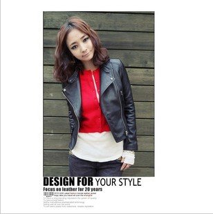 2012 hot sale new women autumn and winter leather coat ladies outerwear faux leather coat slim and elegant free shipping