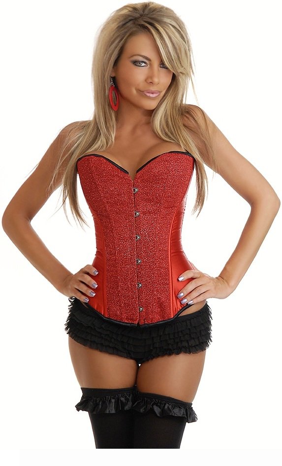 2012 hot sale Sexy red embroidery floral satin women corsets+G string set corset dress wholesale&retail XL AB988