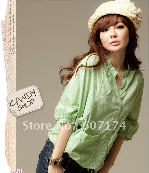 2012 Hot sell Charming women fashion Mandarin Collar shirt&blouse,OL shirt,4 colors,#1141,Free shiping