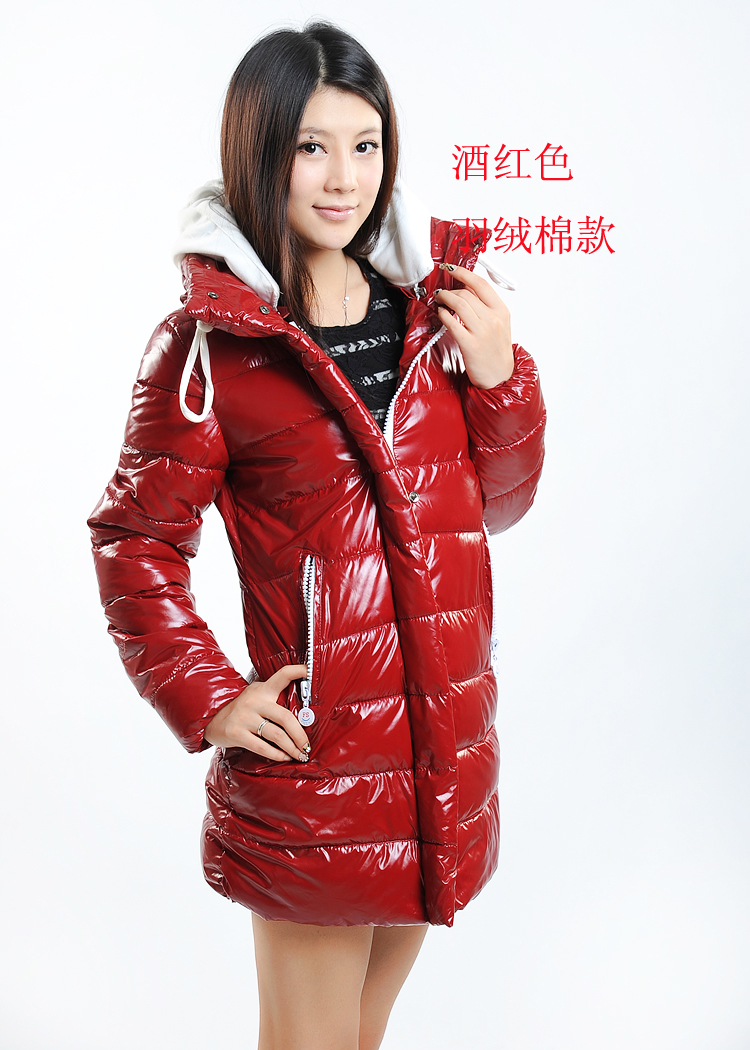 2012 hot  sell fashion  women Down coat female fashion medium-long casual embroidered removable cap