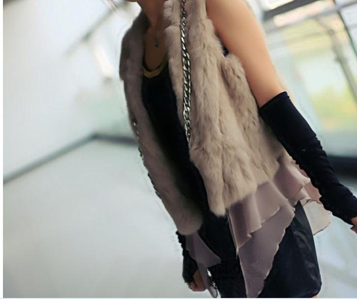 2012 hot sell new Autumn and Winter Women's Faux  furs rabbit  chiffon  Fur vest,Drop shipping,free shipping T061