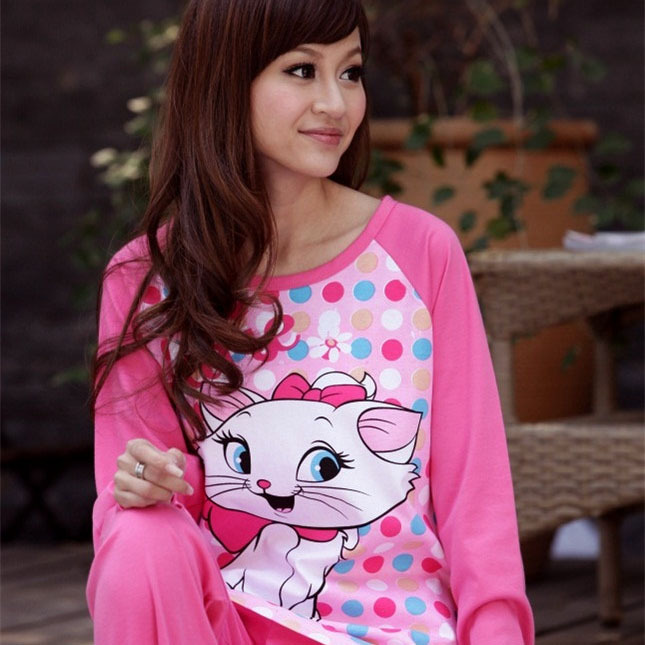 2012 hot-selling cartoon 100% cotton long-sleeve sleepwear lounge 0666 Drop/Free Shipping