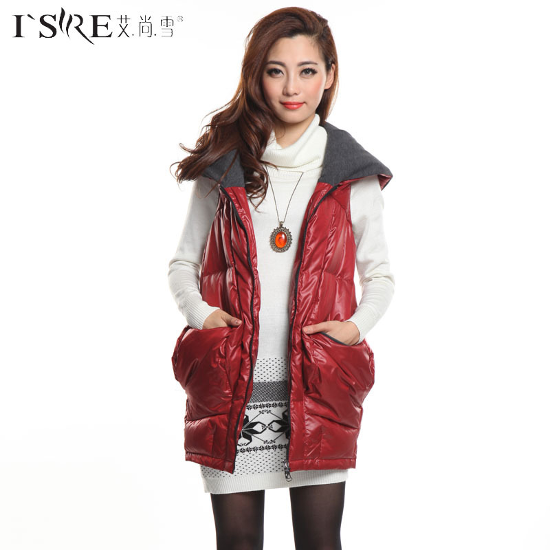 2012 hot-selling casual fashion large lapel medium-long down vest 05055