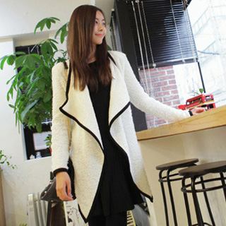 2012 hot-selling sweet elegant turn-down collar color block decoration dovetail all-match outerwear free shipping