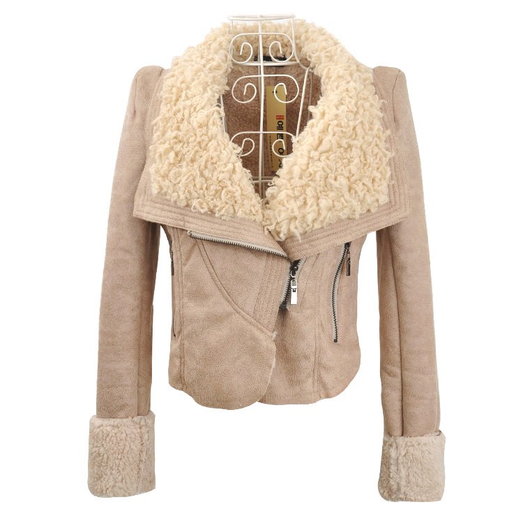 2012  Hot Selling The LambsFluffy Cultivate One's Morality Brief Paragraph Locomotive Leather Coat