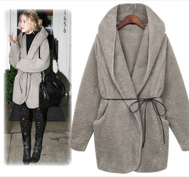 2012 hot selling warm faux wool woman jacket Korea  style fashion Winter coat Stars' favorite cape cardigans popular outwear