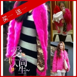 2012 hot spring women's fur coat fashion long-sleeve collarless fur