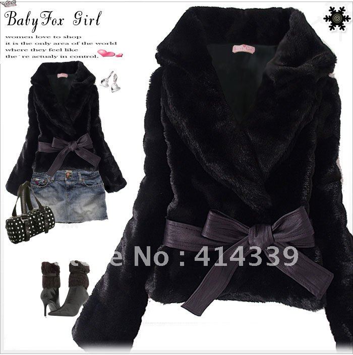 2012 hotsale ladies' elegant noble fashion design super soft top grade man-made cony hair ladies coat/warm winter coat T9188