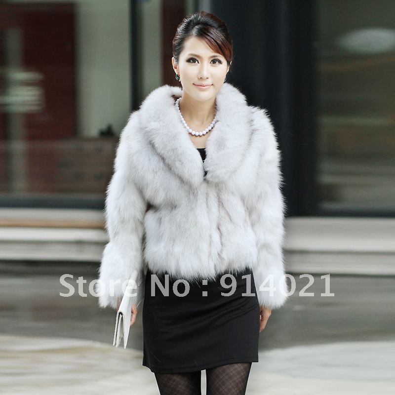 2012 imported fox fur fashion outerwear, fox fur collar,short design, women's furs,upper-scale,4 colors,free shipping