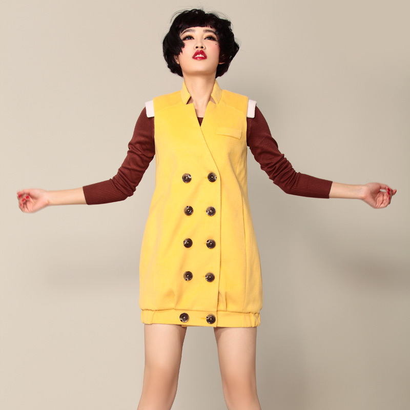 2012 jkv autumn and winter fashion woolen dress vest long design vest female