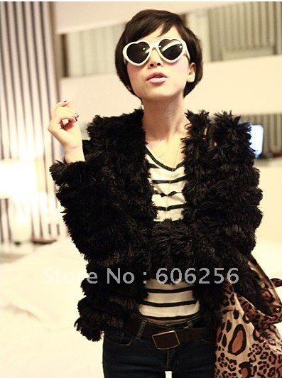 2012 korea style new arrival faux fur outerwear ,women short jacket, fashion coat