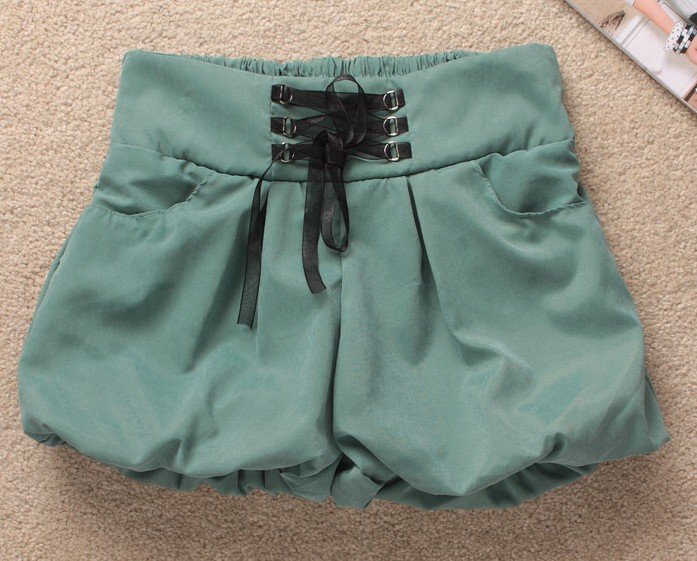 2012 Korea Summer Candy Color Waist Ribbons Short Pants Lady Short Bloomers