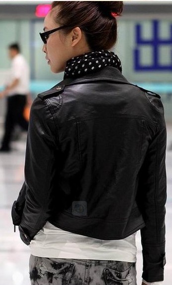 2012 Korean Lapel Leisure Engine Short Coat Black free shipping