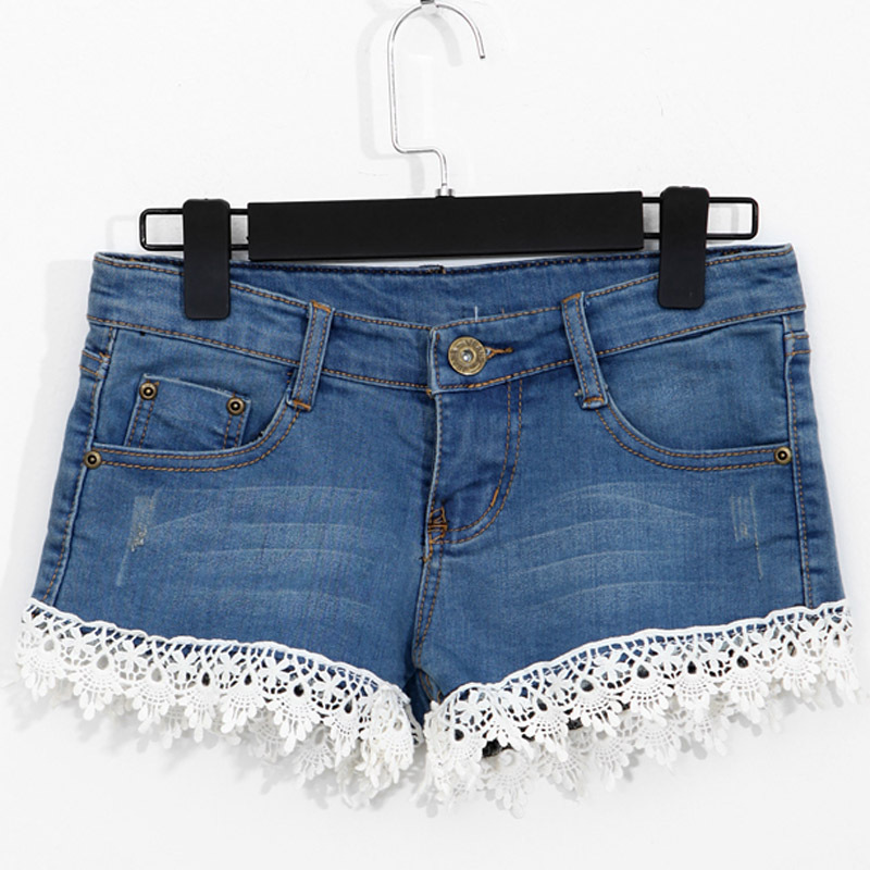 2012 lace decoration denim shorts summer Women hs1337 Free Shipping