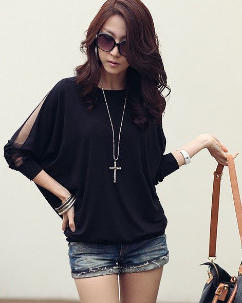 2012 lace sleeve shirt women blouse 203865 Free Shipping