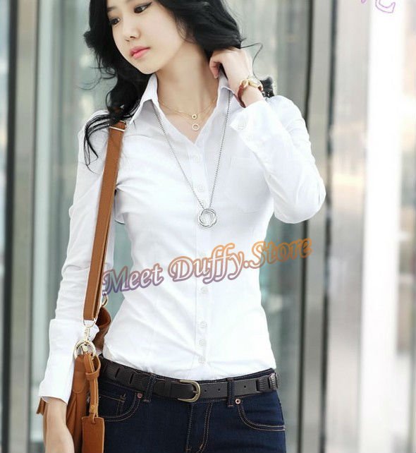 2012 Ladies Fashion elegant Blouse,Womens long sleeve Blouse,Lady OL White Shirt Womens clothing Lady career apparel