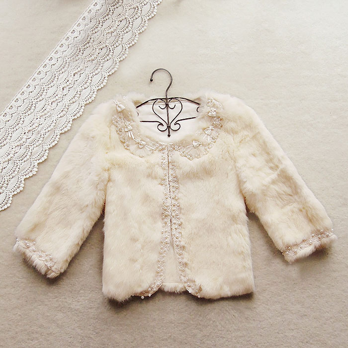 2012 ladies gentlewomen princess pearl three quarter sleeve fur rabbit fur short jacket female