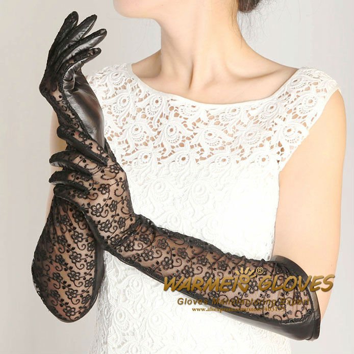 2012 Ladies Lambskin driving lambskin glove SUN BLOCK, leather lace gloves, Free shipping