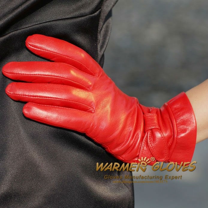 2012 Ladies Leather Warm Lambskin Gloves for women, Hot sales, Wholesale, Free shipping