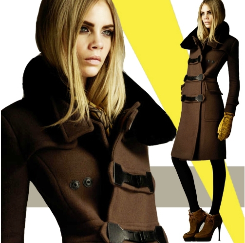 2012 lady Duffle coat,slim uniform top-grade wool coat,Coats Women/Jackets  Ladies/Clothes Women/Jackets Women/Trench Coat/Long