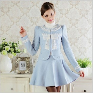 2012 large dolls plus size clothing long-sleeve outerwear short skirt set