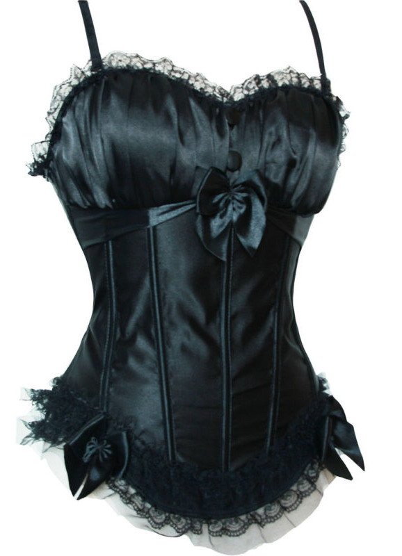 2012 latest new fashion design Front Three Bows and Lace Corset with G-string