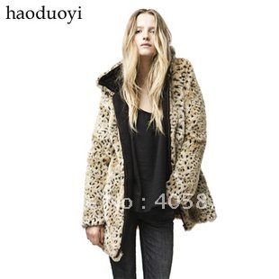 2012 leopard print overcoat leopard print fur coat woolen outerwear 5 full Size Free shipping+Drop Shipping+Wholesale&Retail