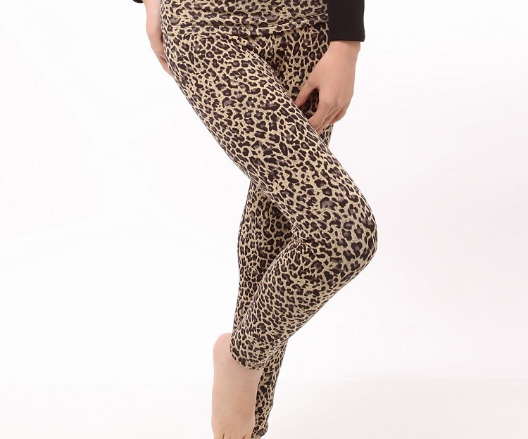 2012 leopard print plus velvet slimming beauty care cold-proof warm pants sexy female warm pants