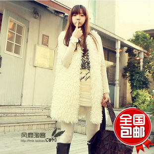 2012 lion fleece berber fleece fur medium-long vest outerwear