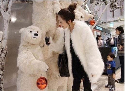 2012 long design fox fur white fur coat top overcoat thickening female free shipping