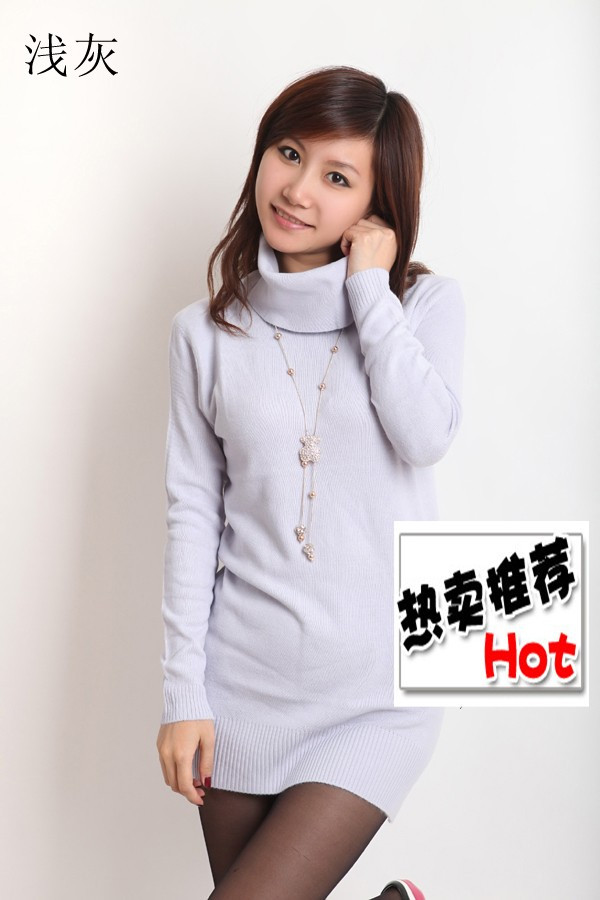 2012 long design long-sleeve turtleneck sweater basic shirt (WC008)