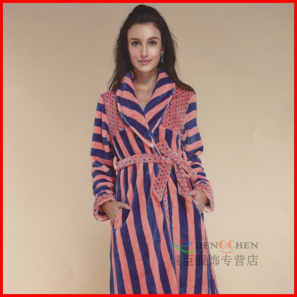 2012 lounge women's knitted cotton sleepwear robe 24045