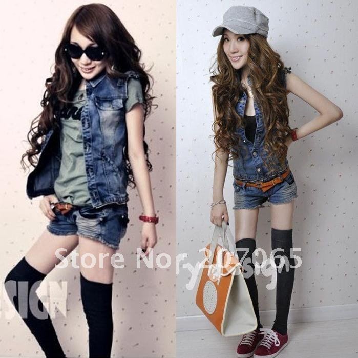 2012 low-waist split denim jumpsuit, vest shorts  jumpsuit.overall  size S,M,L free shipping